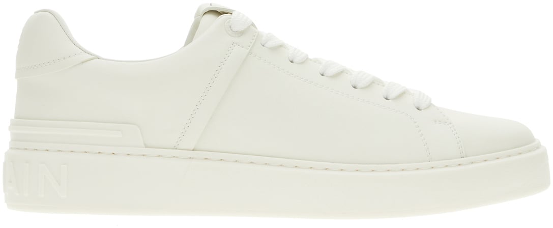 Balmain Balmain White leather B-Court sneakers Wit