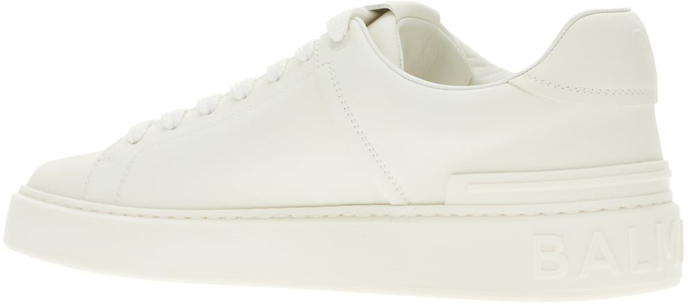Balmain Balmain White leather B-Court sneakers Wit