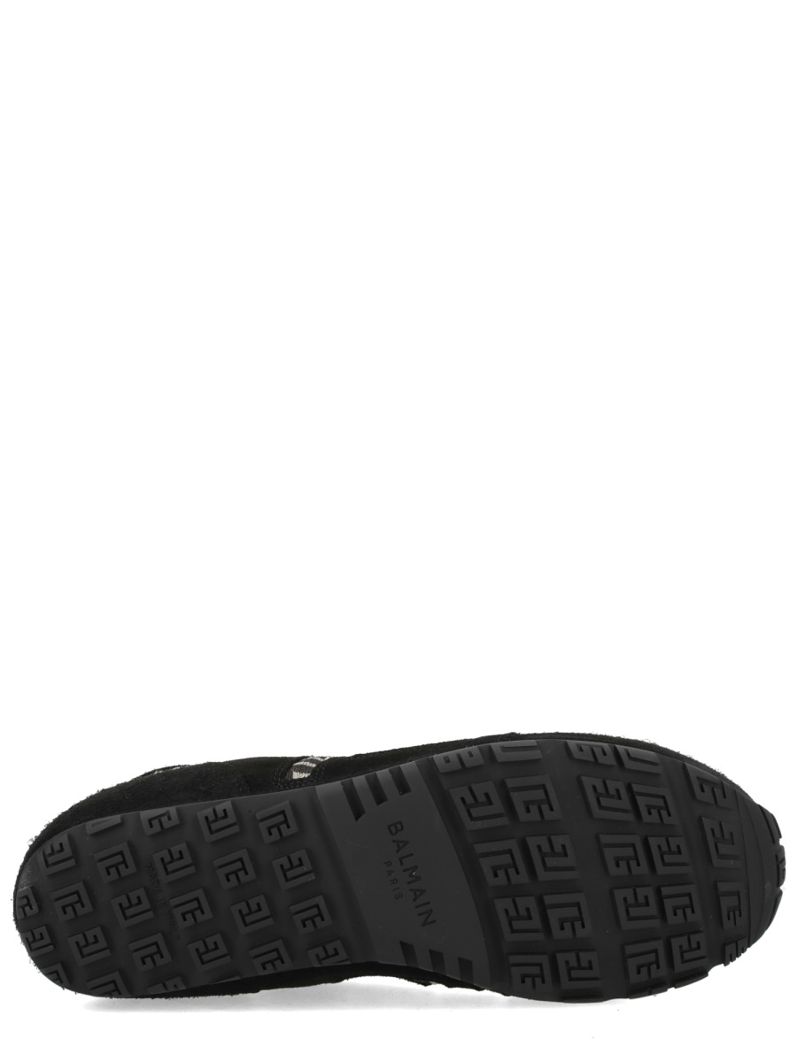 Balmain Racer 45 Black Suede Overlay Sneakers Zwart