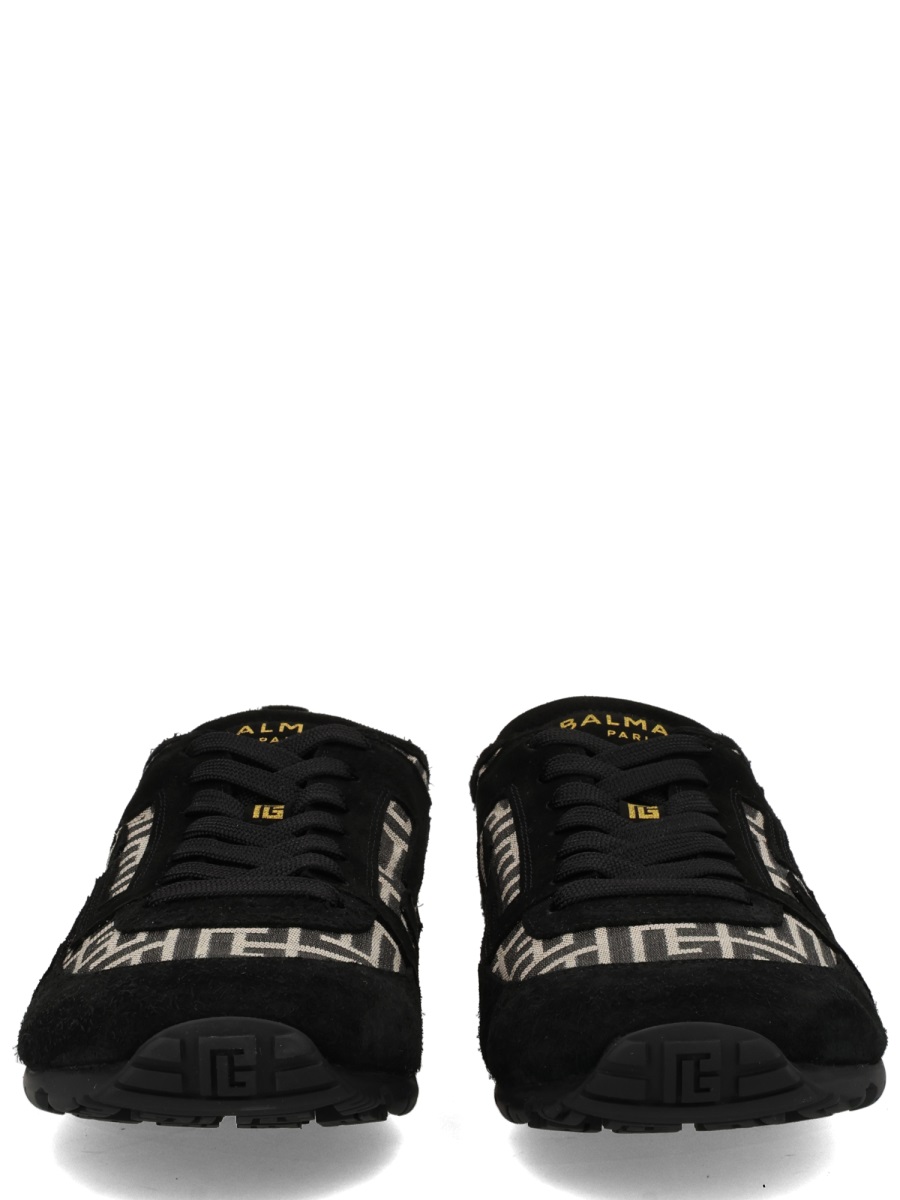 Balmain Racer 45 Black Suede Overlay Sneakers Zwart