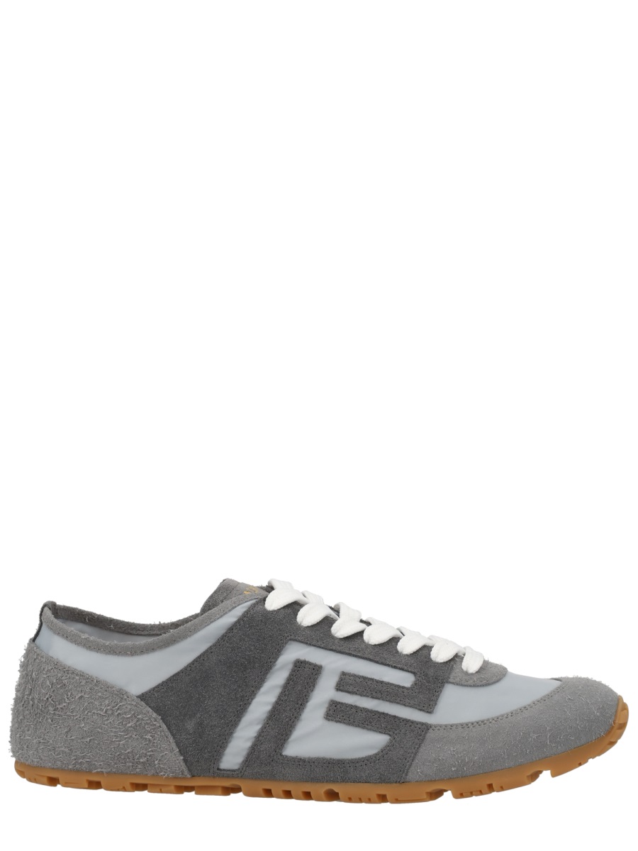 Balmain Grey Racer 45 Suede Panel Sneakers Grijs