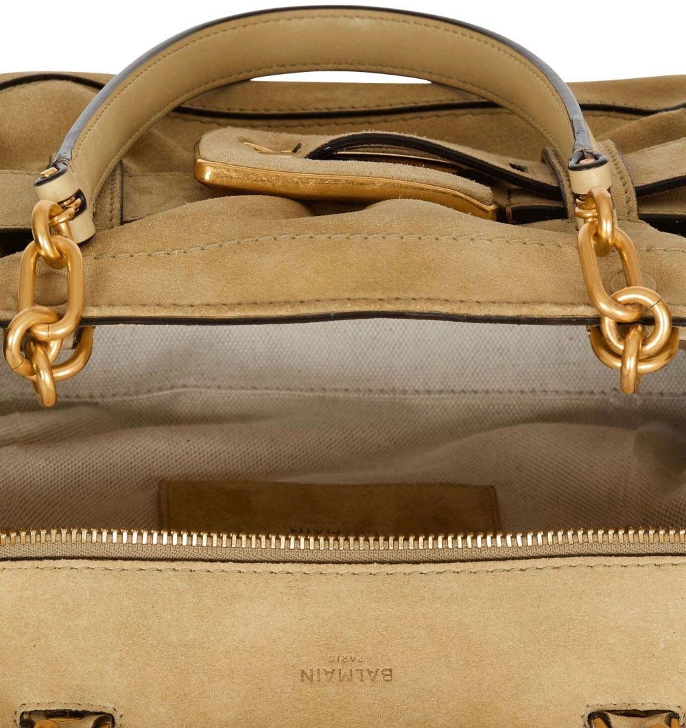Balmain Beige Handbag With Buckle Detail Bruin