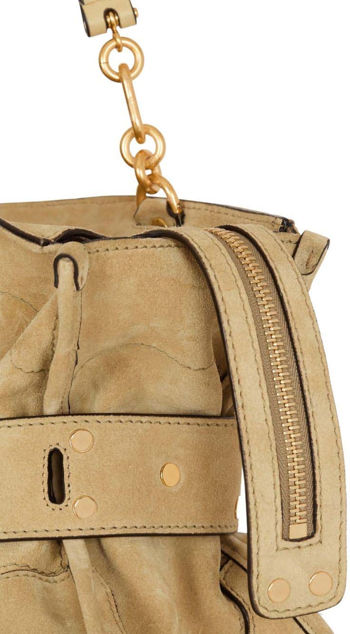 Balmain Beige Handbag With Buckle Detail Bruin