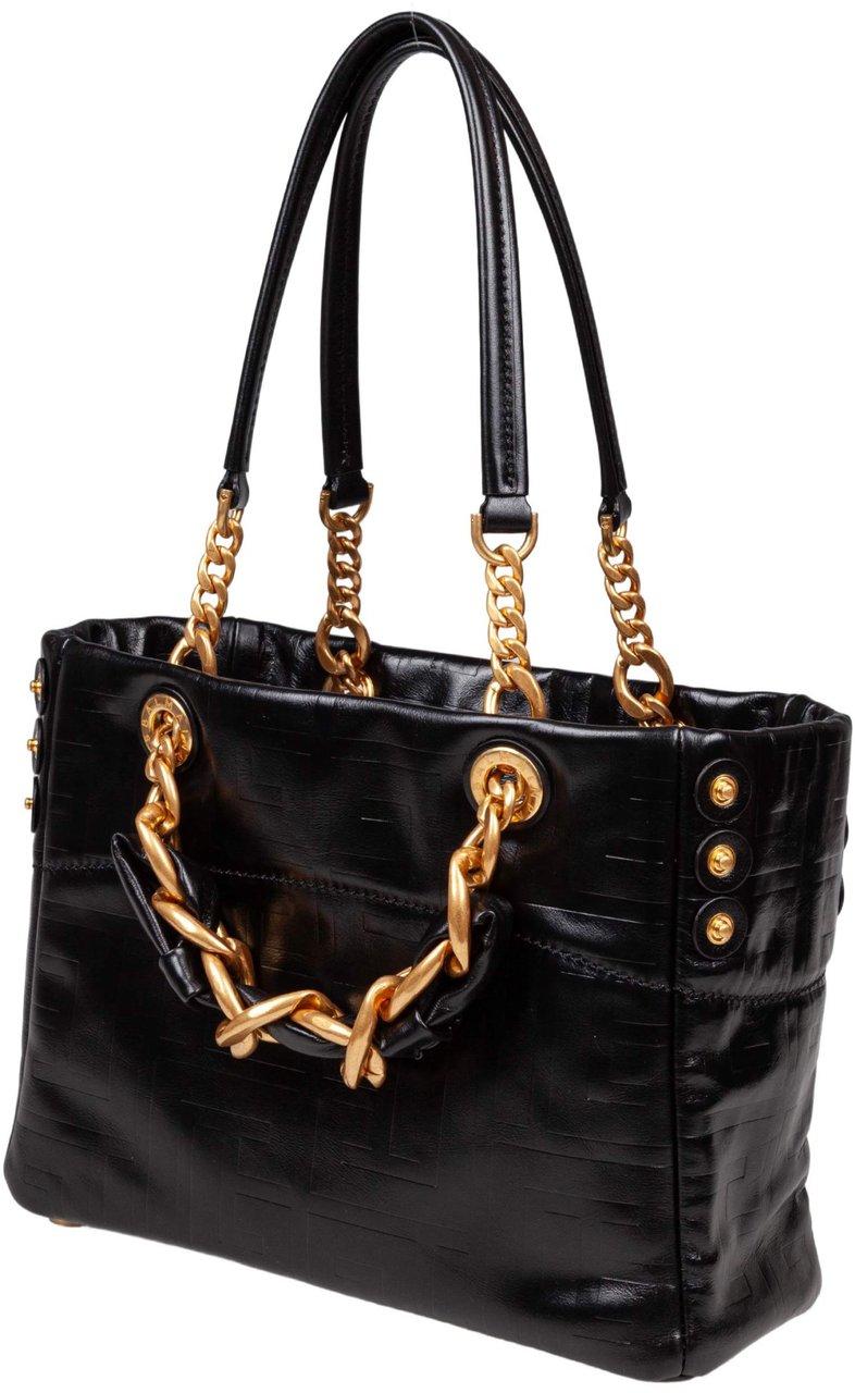 Balmain Balmain 1945 soft cabas small in black calfskin Zwart