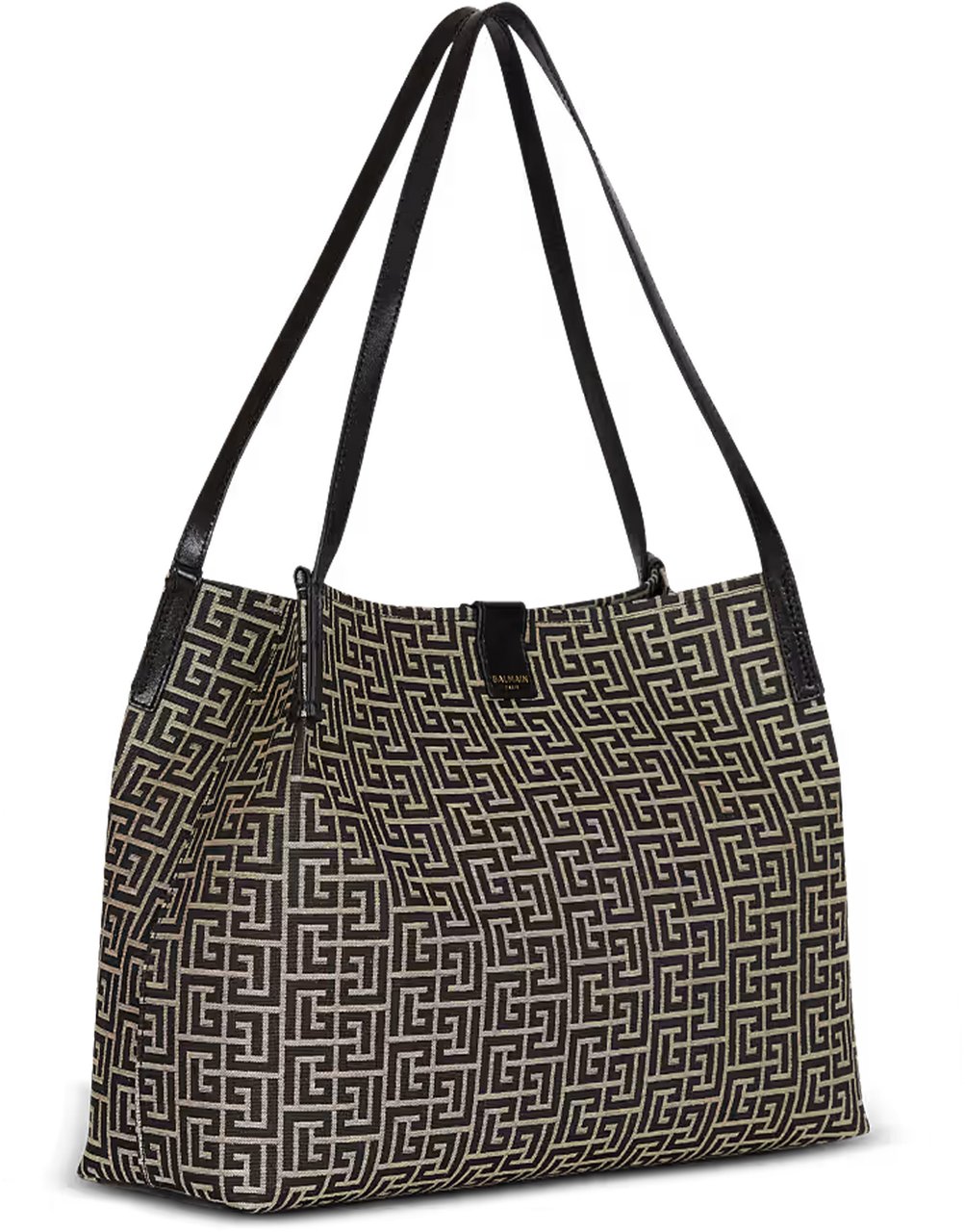 Balmain Large Geometric Maze Pattern Tote Bag Grijs