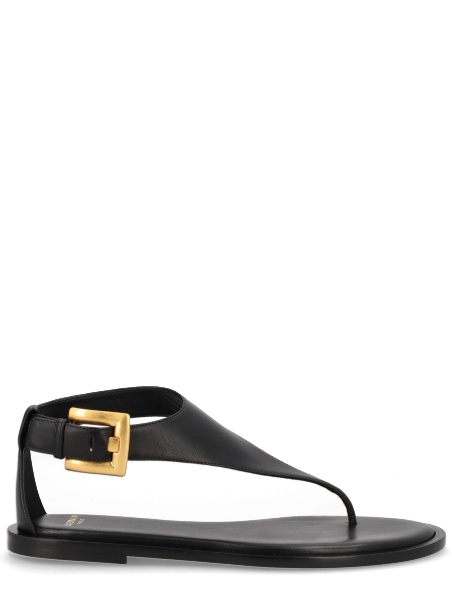 Balmain Flat Sole Ankle Strap Sandals Zwart