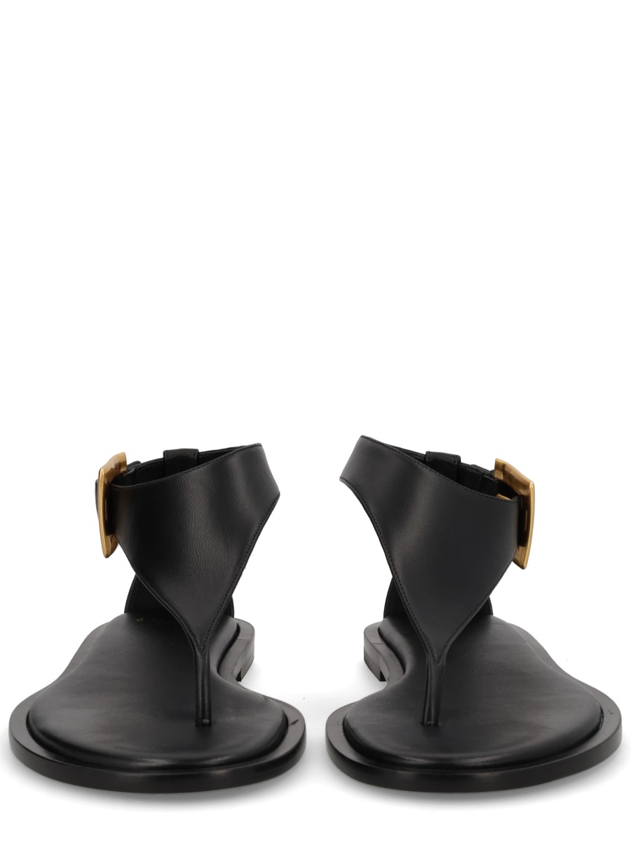Balmain Flat Sole Ankle Strap Sandals Zwart