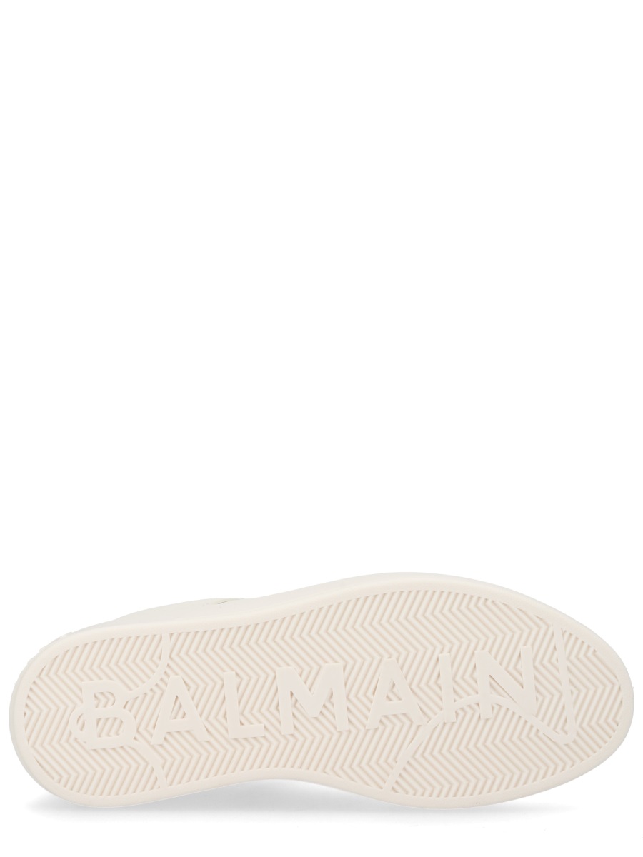 Balmain B-Court Calfskin Minimalist Low Sneakers Neutraal