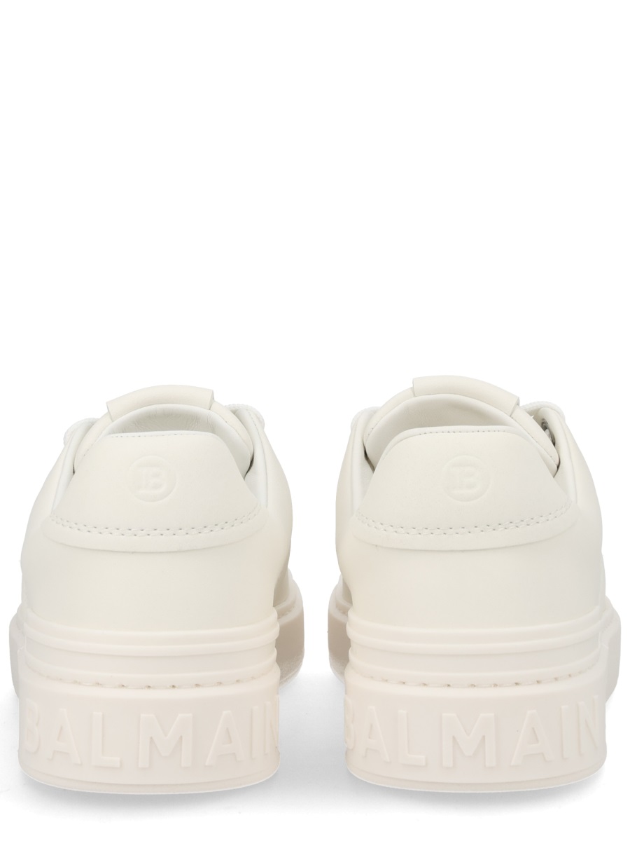 Balmain B-Court Calfskin Minimalist Low Sneakers Neutraal