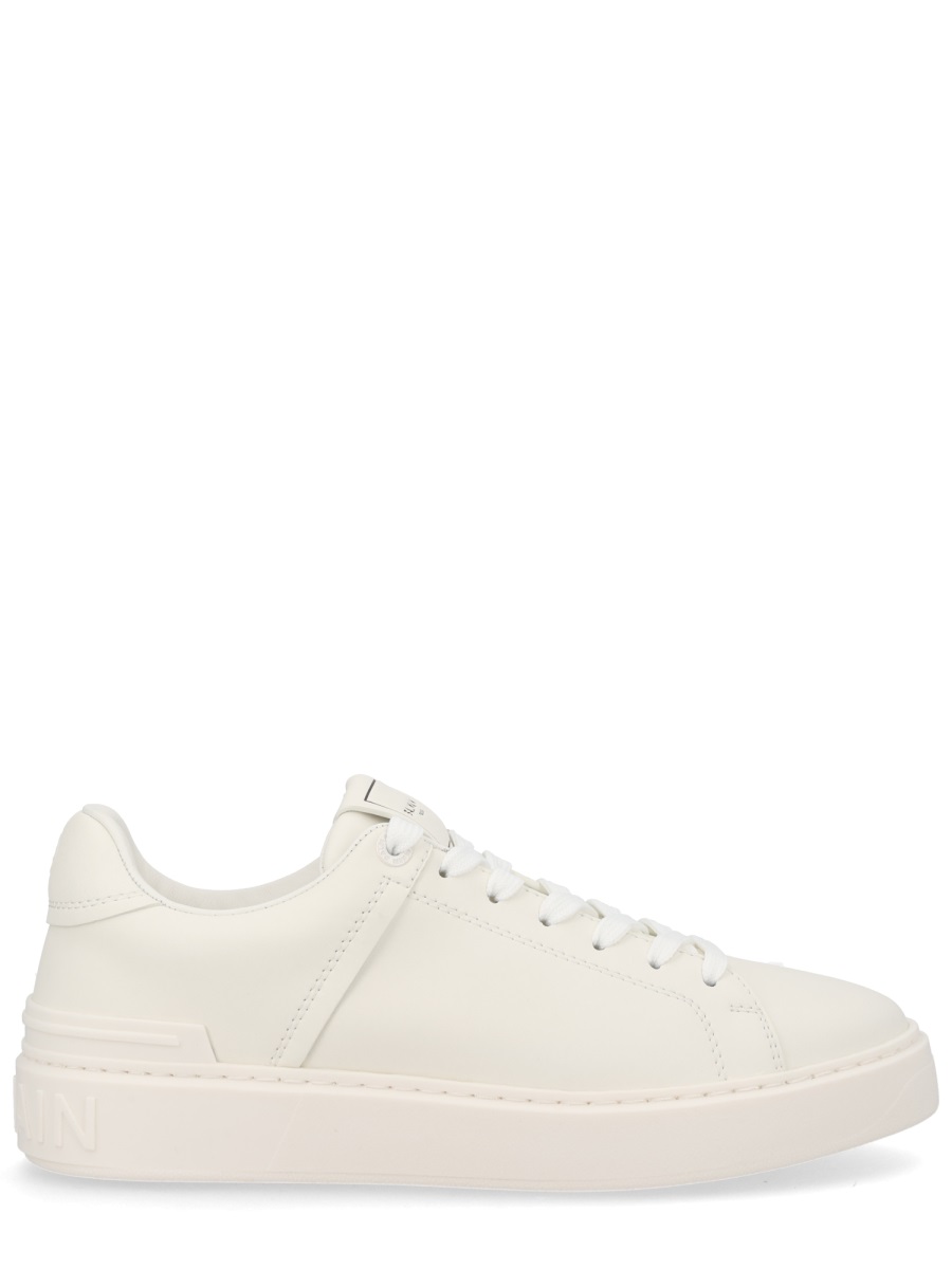 Balmain B-Court Calfskin Minimalist Low Sneakers Neutraal