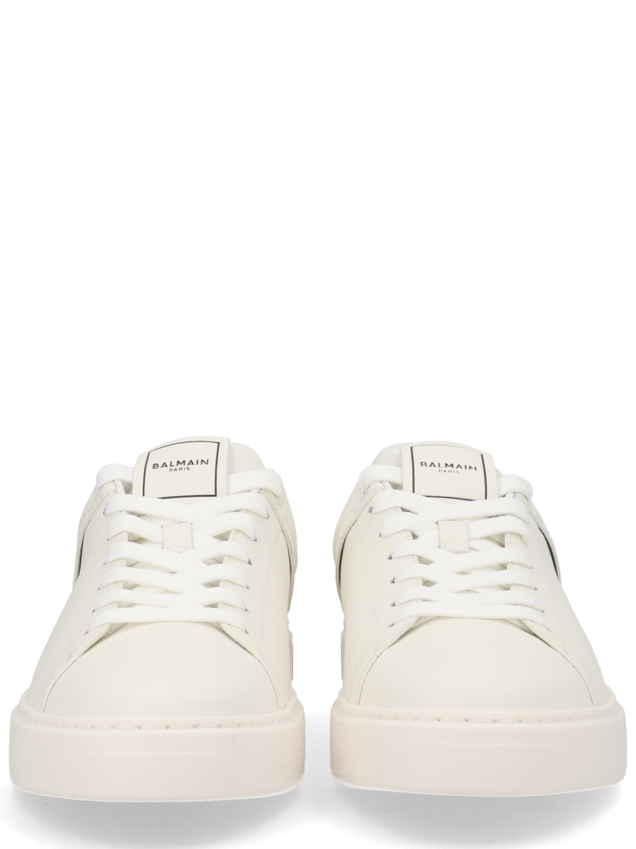 Balmain B-Court Calfskin Minimalist Low Sneakers Neutraal