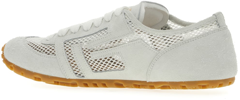 Balmain Balmain Chalk leather and mesh sneakers Wit