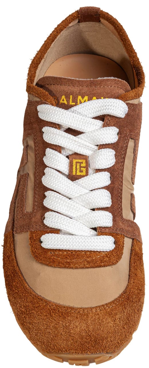 Balmain Balmain racer 45 suede sneakers in beige Beige