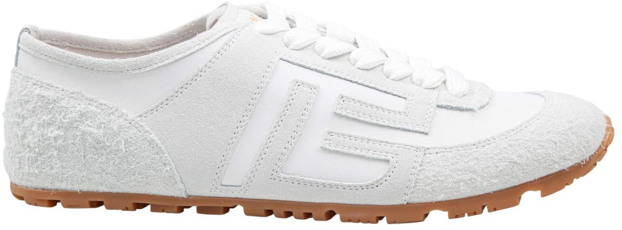 Balmain Balmain racer 45 suede sneakers, white Wit