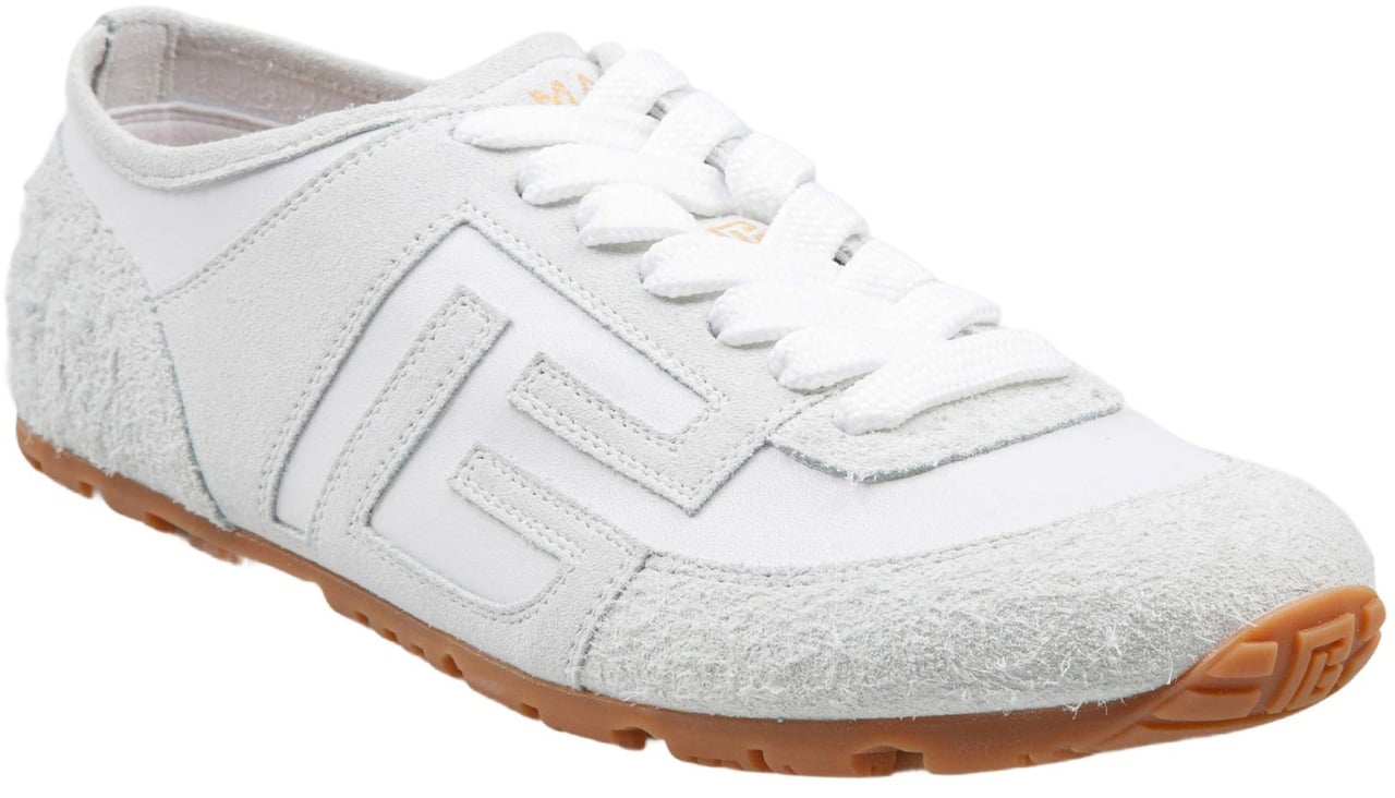 Balmain Balmain racer 45 suede sneakers, white Wit