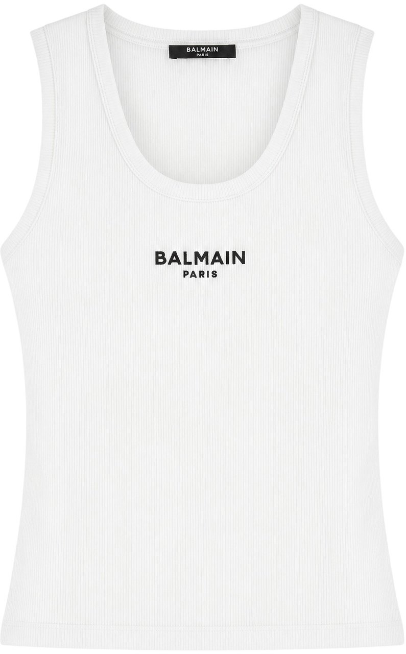 Balmain White cotton top Wit
