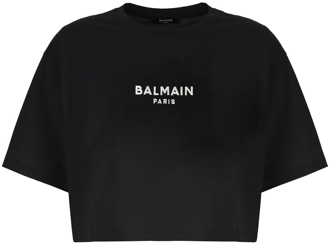 Balmain Black cotton t-shirt Zwart