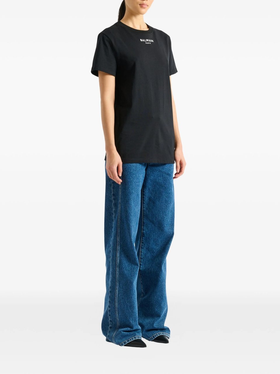 Balmain Black Classic SS Cotton T-Shirt Zwart