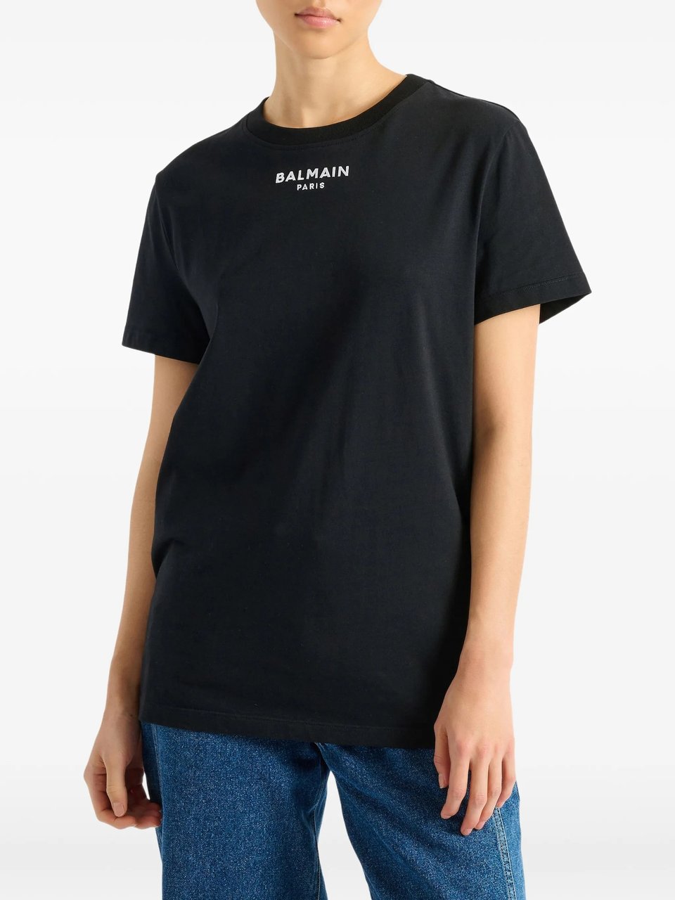 Balmain Black Classic SS Cotton T-Shirt Zwart