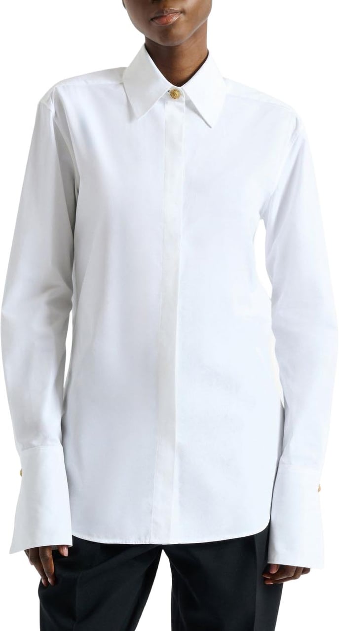 Balmain Classic White Shirt with Tailored Fit Wit