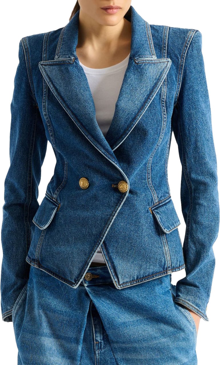 Balmain Jackets Dark Blue Blauw