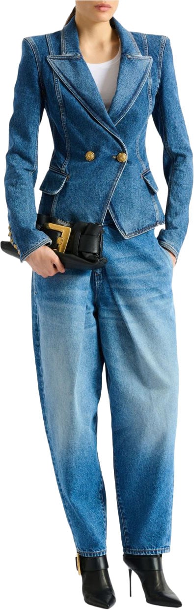 Balmain Jackets Dark Blue Blauw