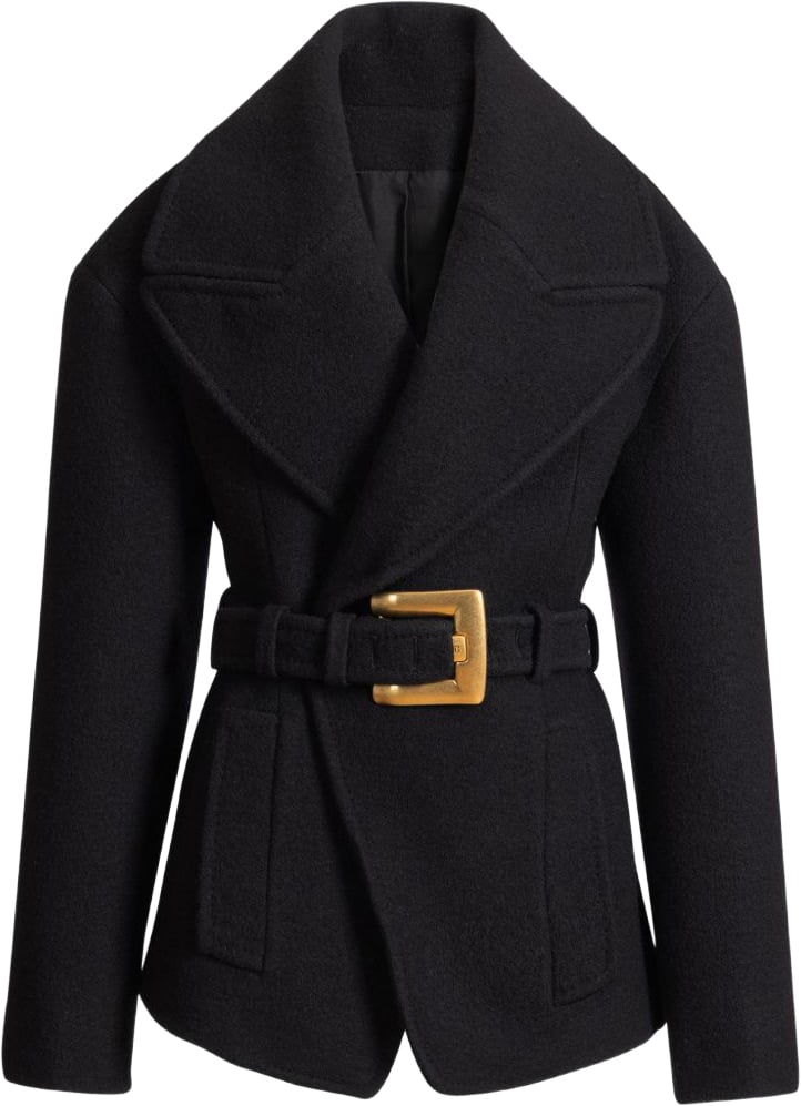 Balmain Coats Black Zwart