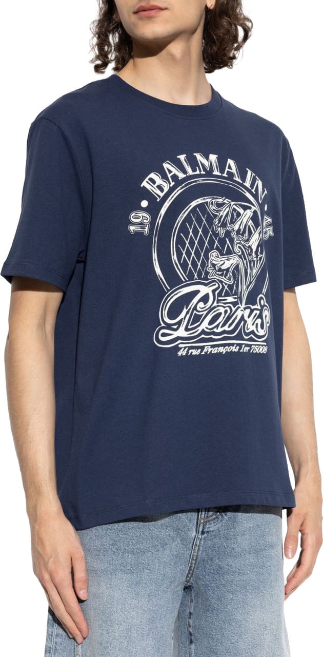 Balmain T-Shirts And Polos Blue/White Navy