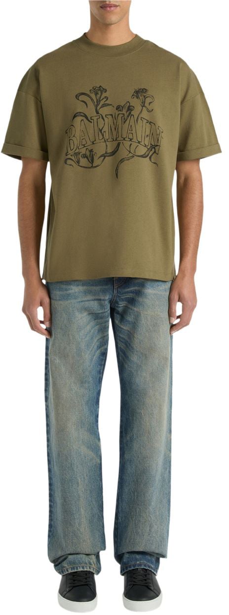 Balmain T-Shirts And Polos Kaki/Black Donkergroen