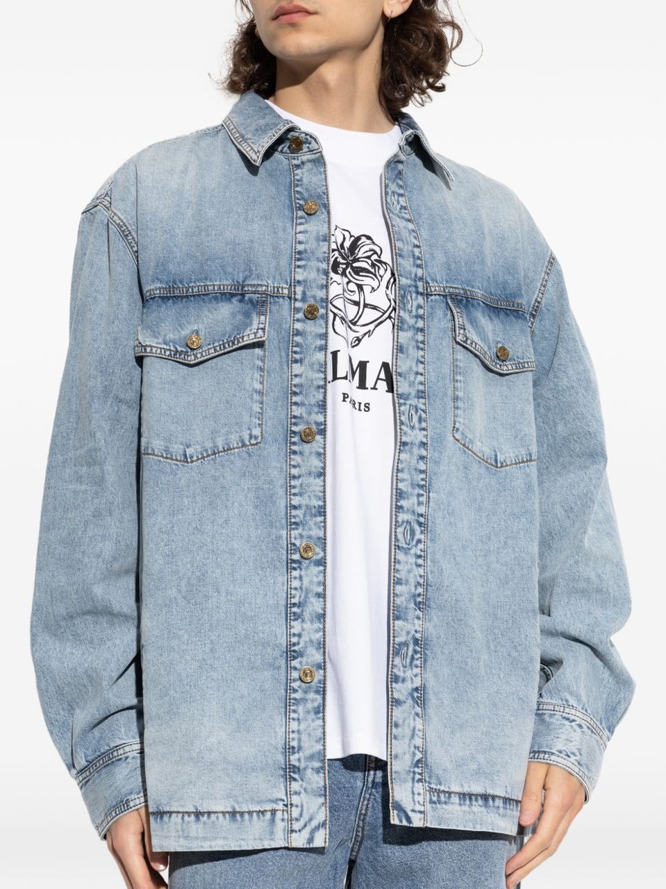 Balmain Shirts Light Blue Lichtblauw