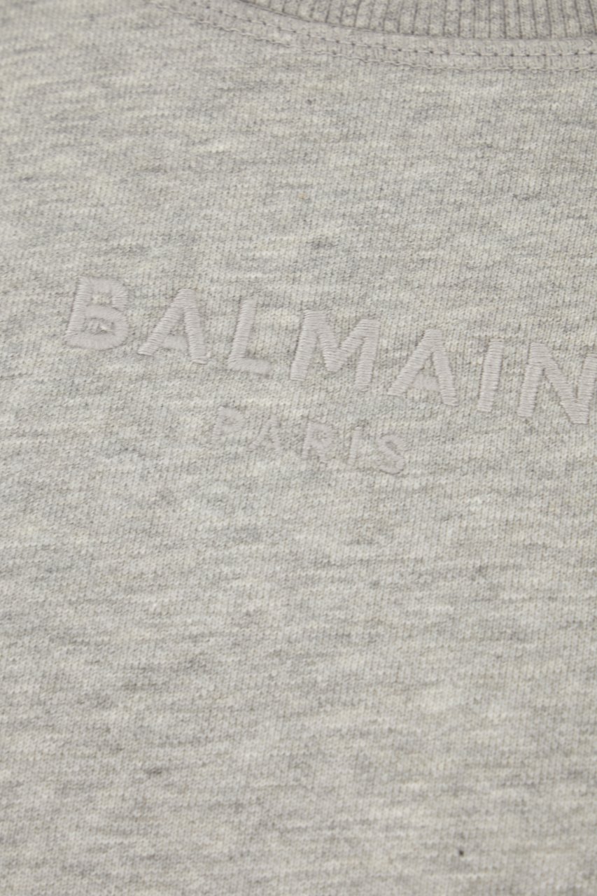 Balmain Melange grey cotton t-shirt Grijs