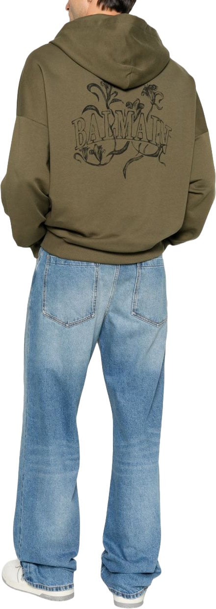 Balmain Sweaters Kaki/Black Donkergroen