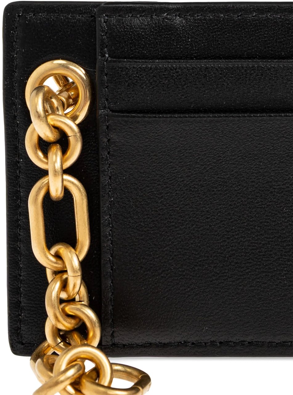 Balmain Black Classic Smooth Leather Card Holder Zwart