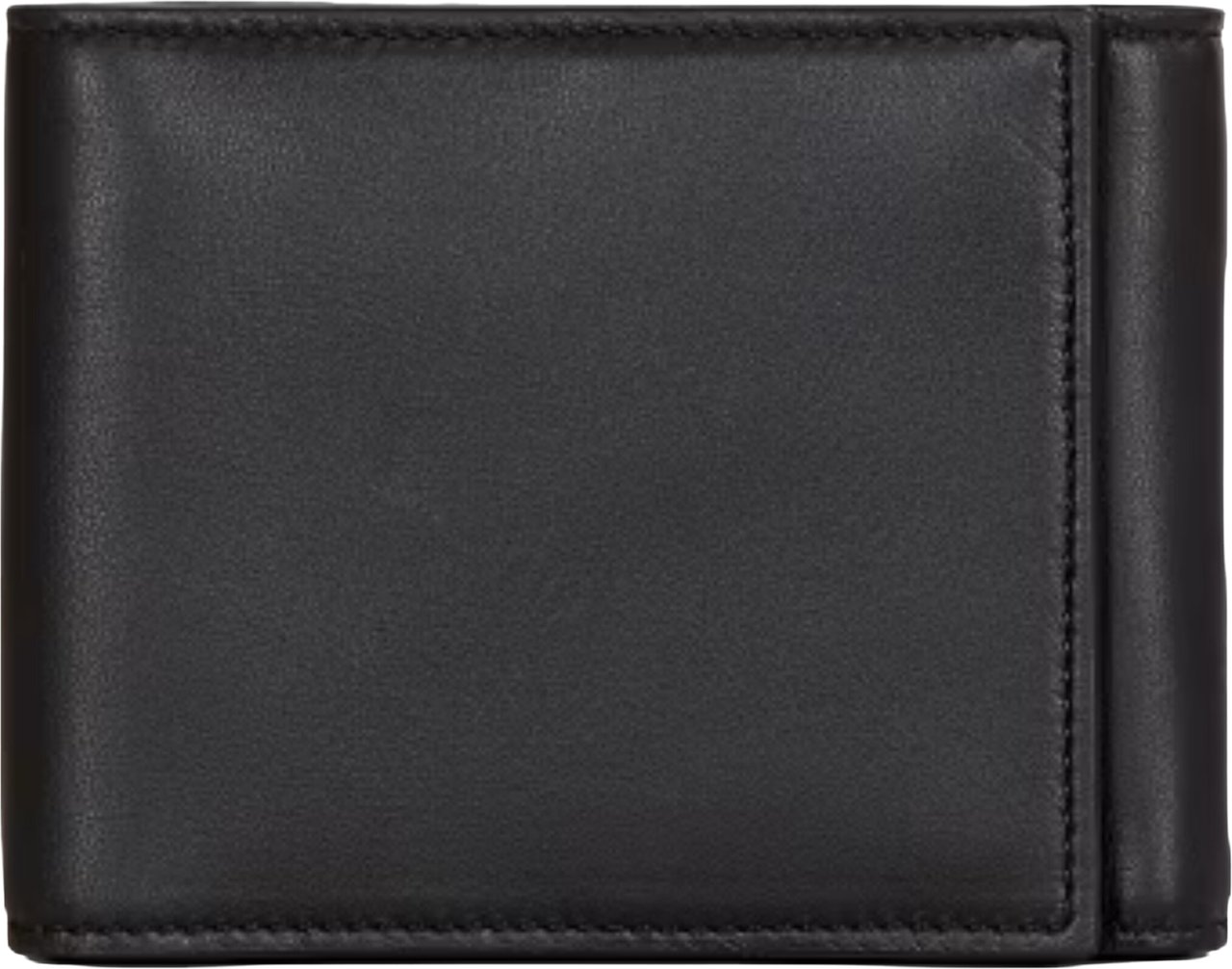 Balmain Black Trifold Smooth Leather Wallet Zwart