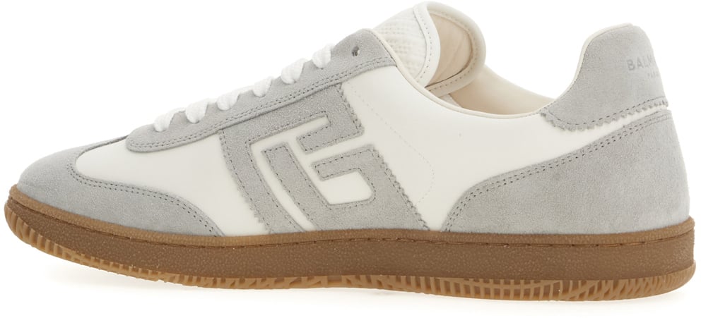 Balmain Two-tone leather and suede Swan sneakers Divers