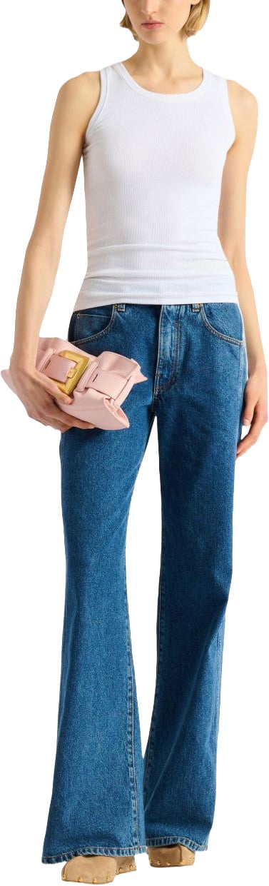 Balmain Pink Structured Textile Handbag Roze