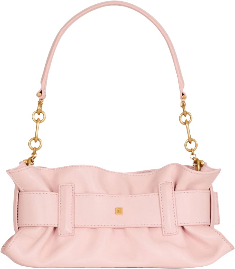Balmain Pink Structured Textile Handbag Roze