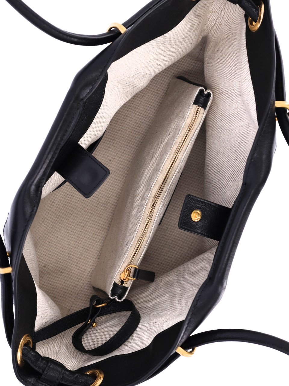 Balmain Black Lambskin Medium Tote Bag Zwart