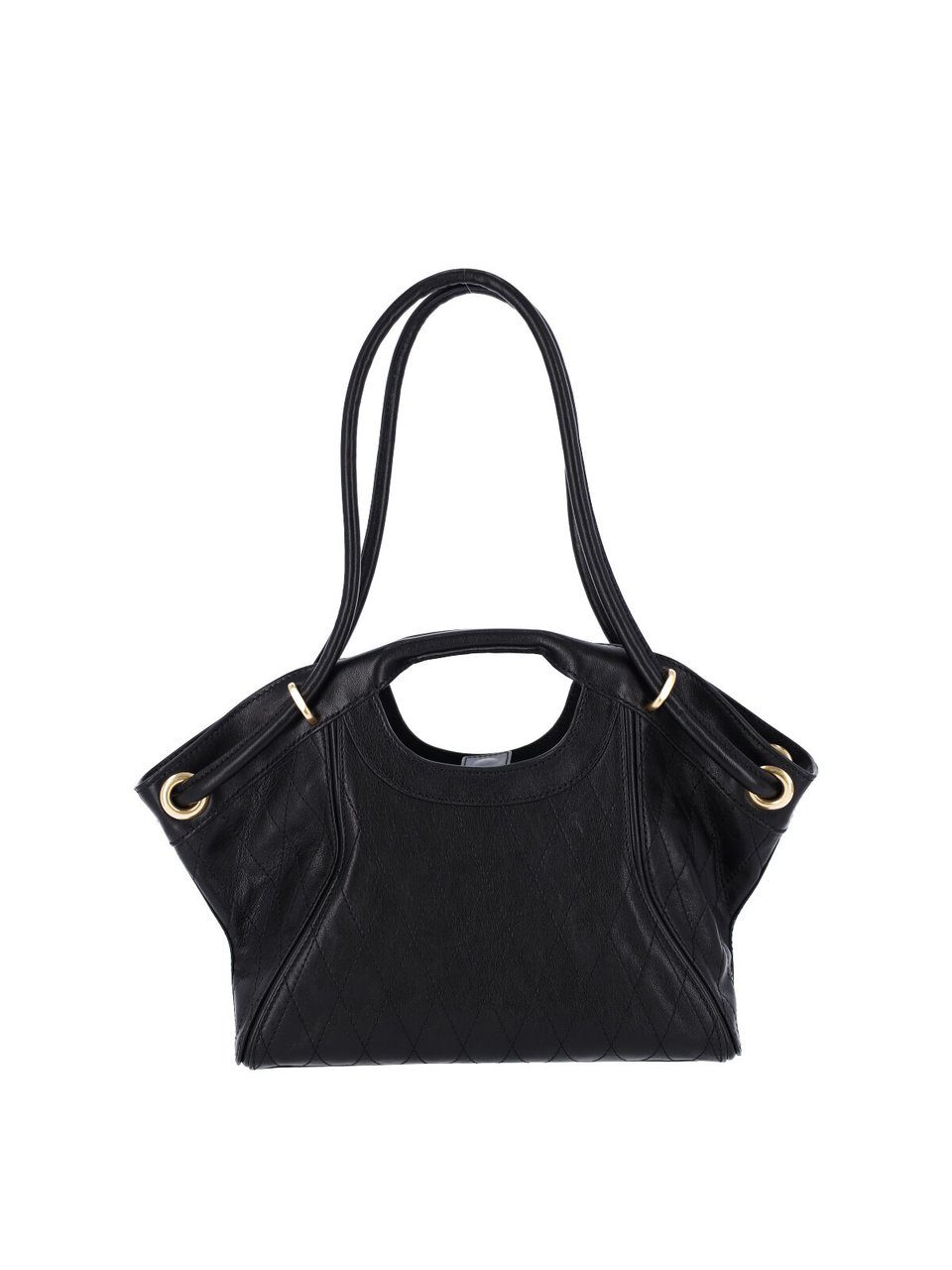 Balmain Black Lambskin Medium Tote Bag Zwart