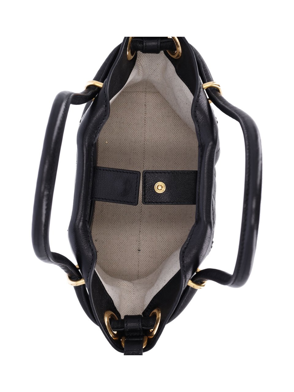 Balmain Black Lambskin Small Tote Bag Zwart