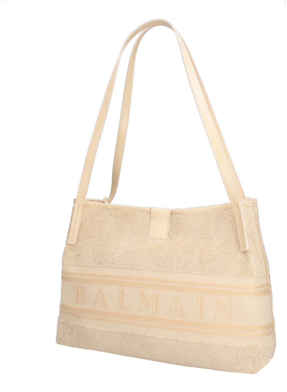 Balmain Beige Release Small Boucle Tote Neutraal