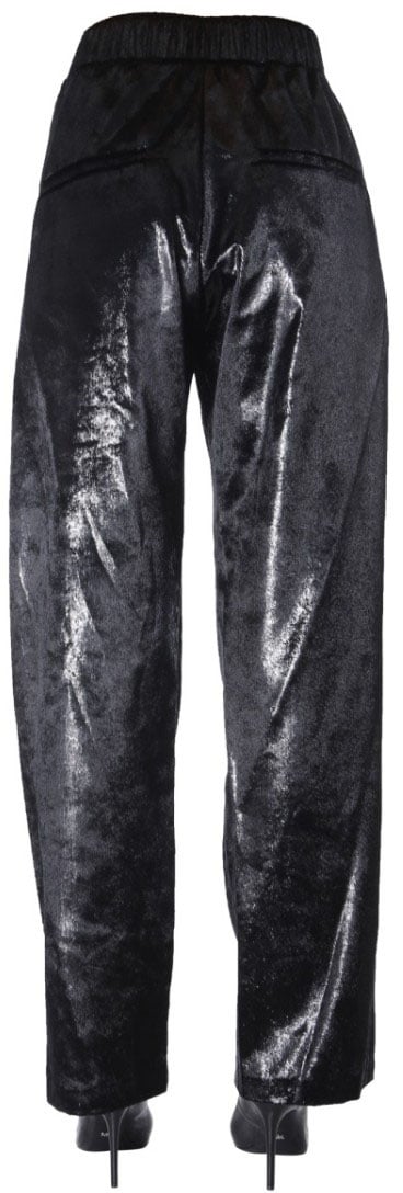 Balmain Velvet Lurex Wide Pants Zwart