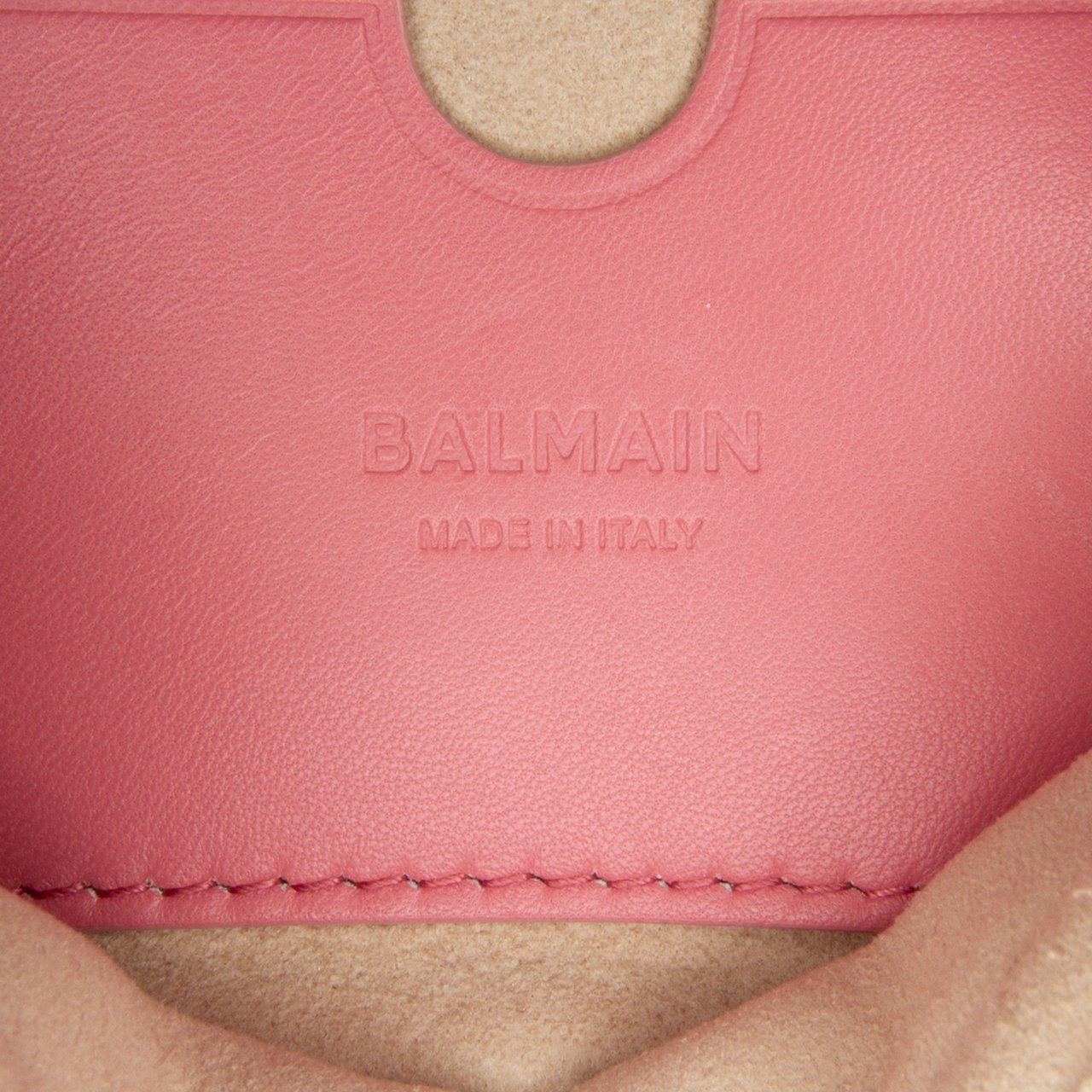 Balmain 1945 Quilted Leather Crossbody Roze