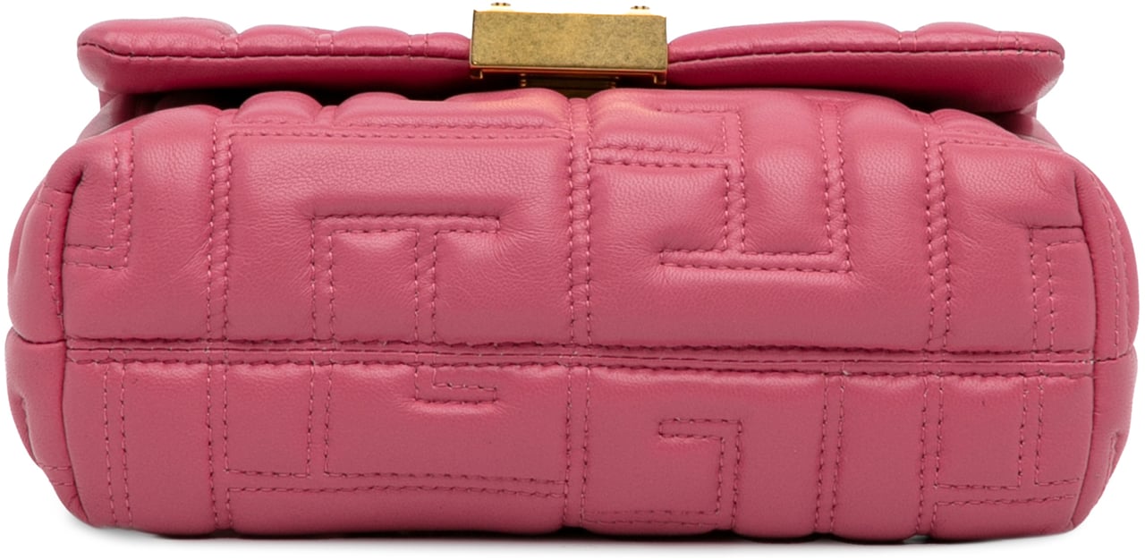 Balmain 1945 Quilted Leather Crossbody Roze