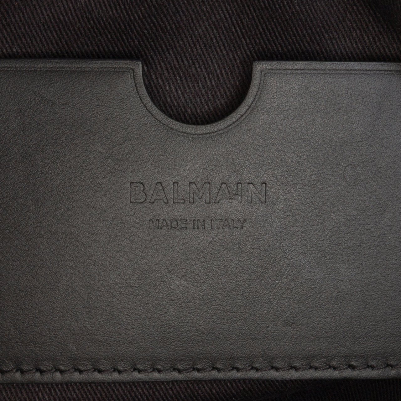 Balmain Monogram Leather Trimmed Jacquard Belt Bag Zwart