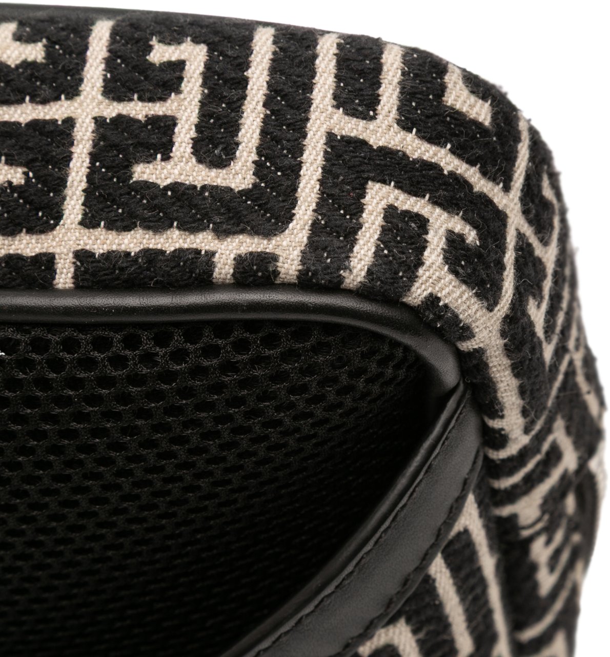 Balmain Monogram Leather Trimmed Jacquard Belt Bag Zwart