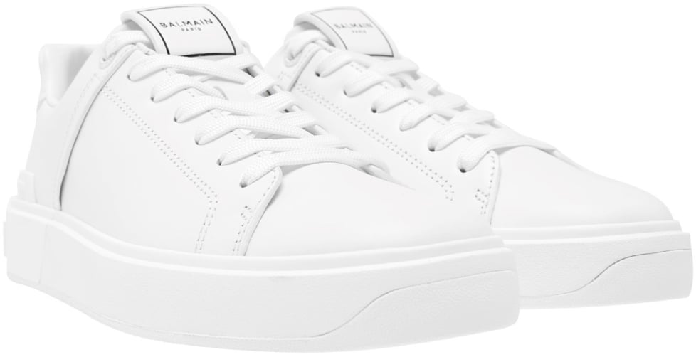 Balmain B Court Logo Low Top Sneakers Wit