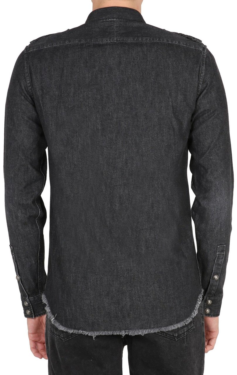 Balmain Balmain Cotton Denim Shirt Zwart