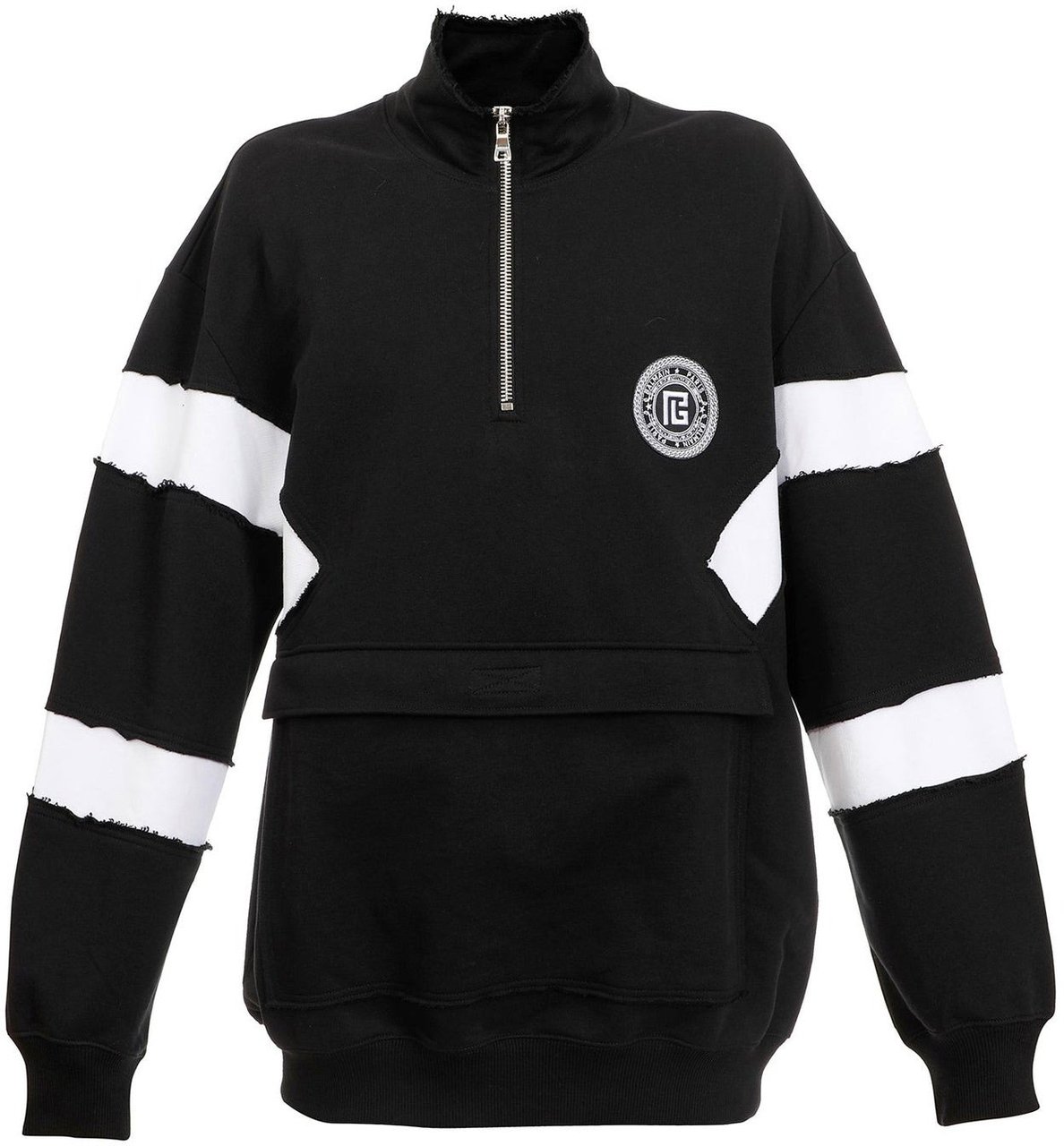 Balmain Balmain Circle Logo Cotton Sweatshirt Zwart