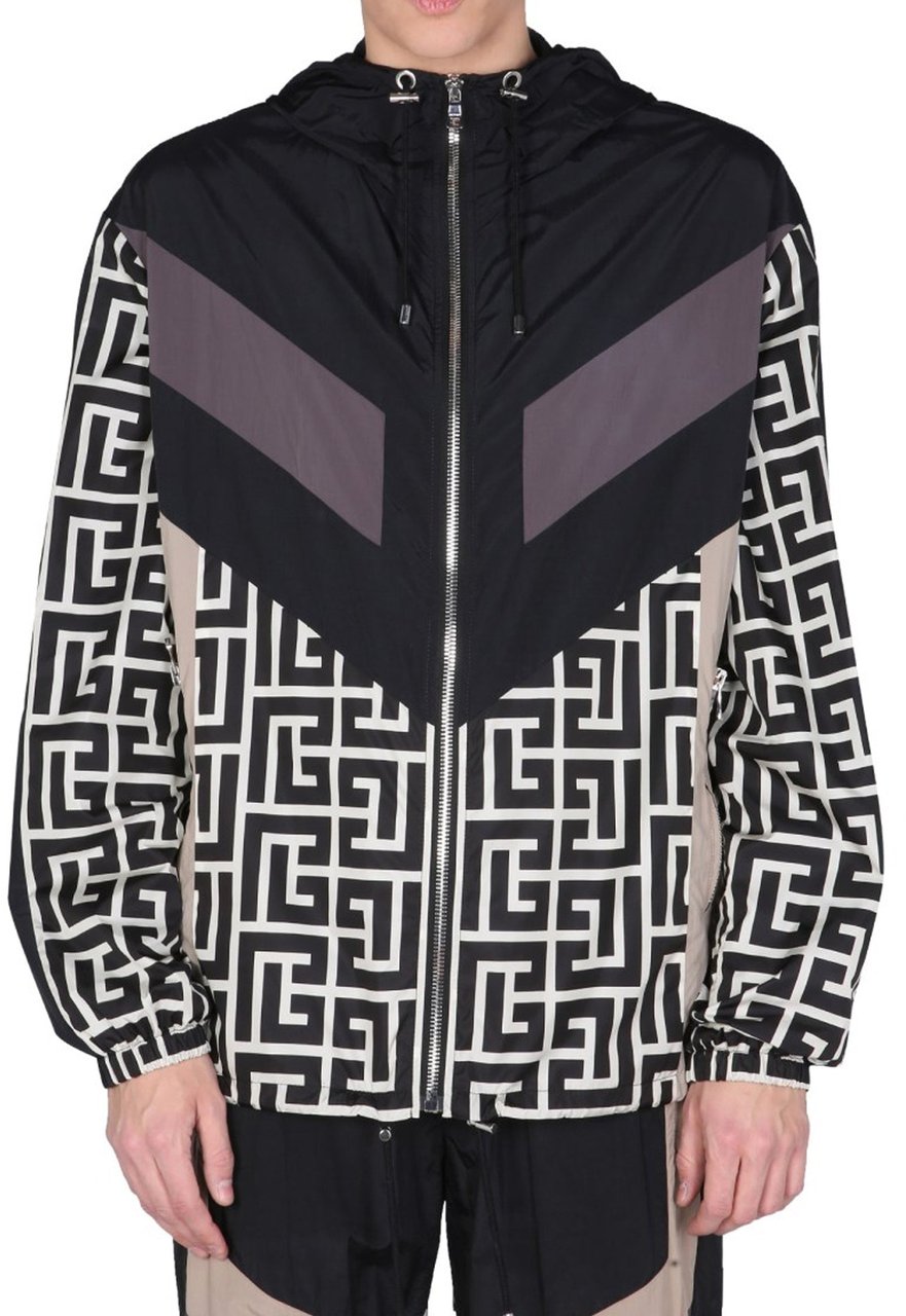 Balmain Balmain Nylon Monogram Jacket Zwart